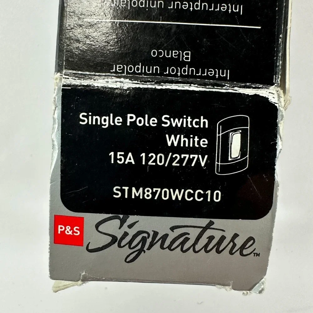 Pass & Seymour Single Pole Switch White 15A 120/277V‎ Made in USA 2006